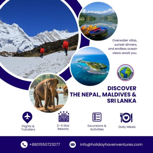 Nepal - Maldives - Sri Lanka Tour Package 2026 from Bangladesh